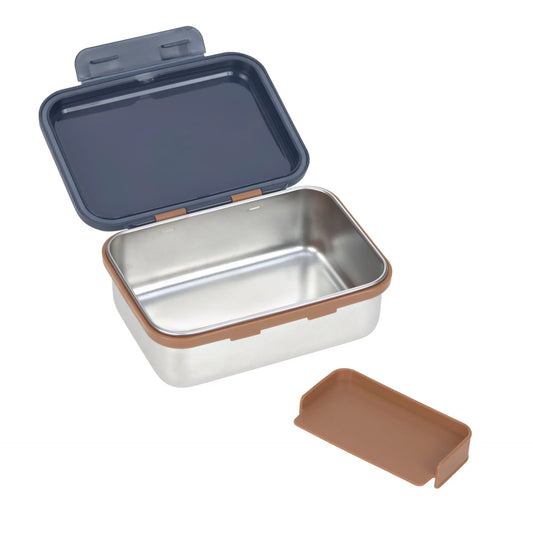 Lässig Brotdose Kinder - Edelstahl Lunchbox, Little Gang Blau Smile