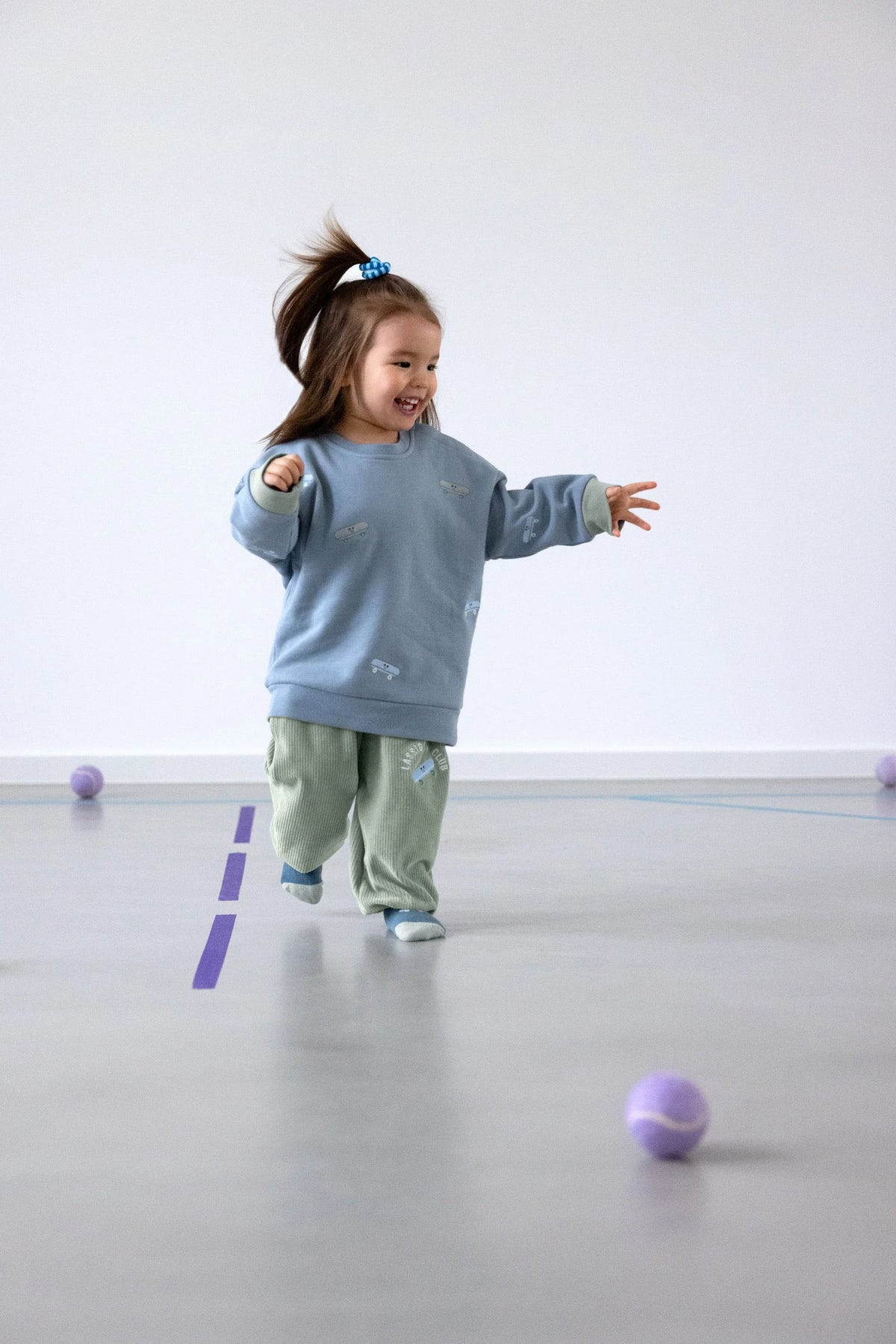 Lässig Kinder Hose Cord - Bio Baumwolle, Skateboard Granit Grün GOTS
