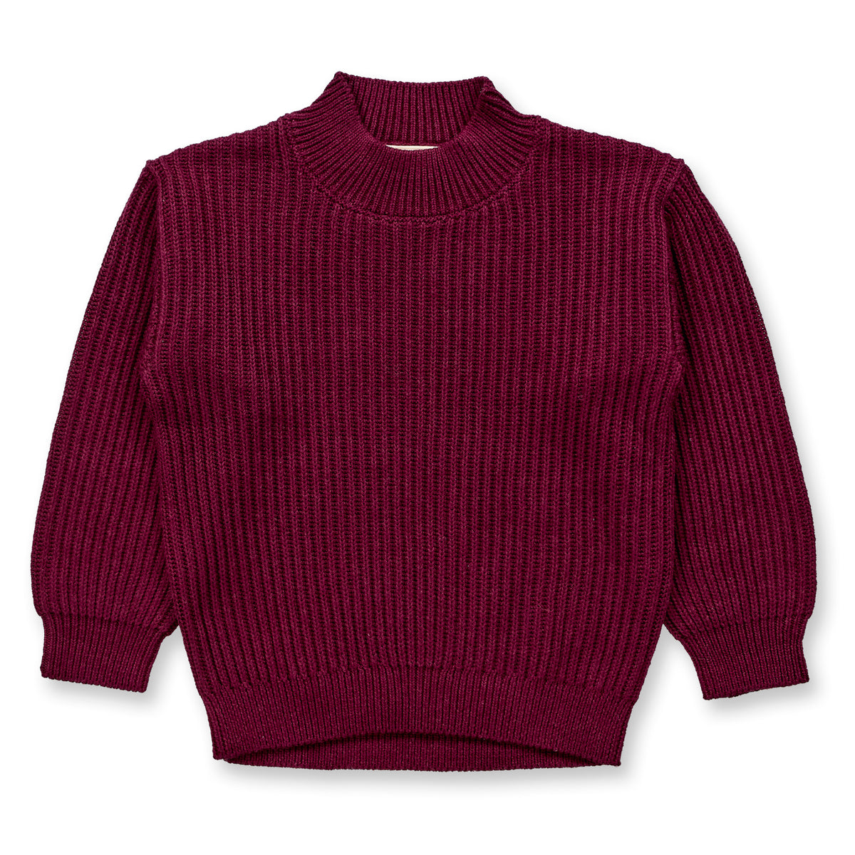 Sense Organics Kinder Strickpullover in Bordeaux mélange, Modell MARLEY aus Bio-Baumwolle GOTS
