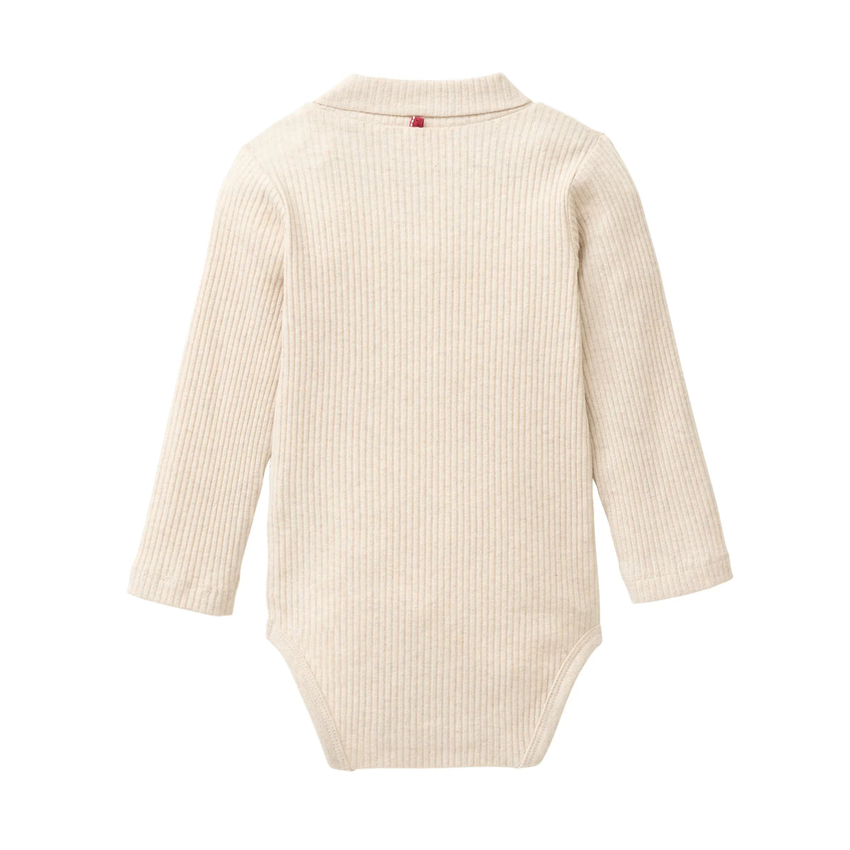 People Wear Organic Langarm Body mit Rollkragen in beige mélange aus Bio-Baumwolle