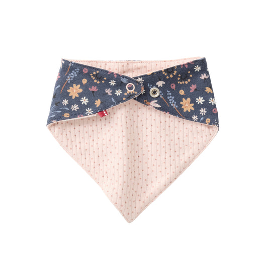 People Wear Organic Dreieckstuch zum Wenden mit Print 'Mille Fleur' und kleinen Pünktchen GOTS