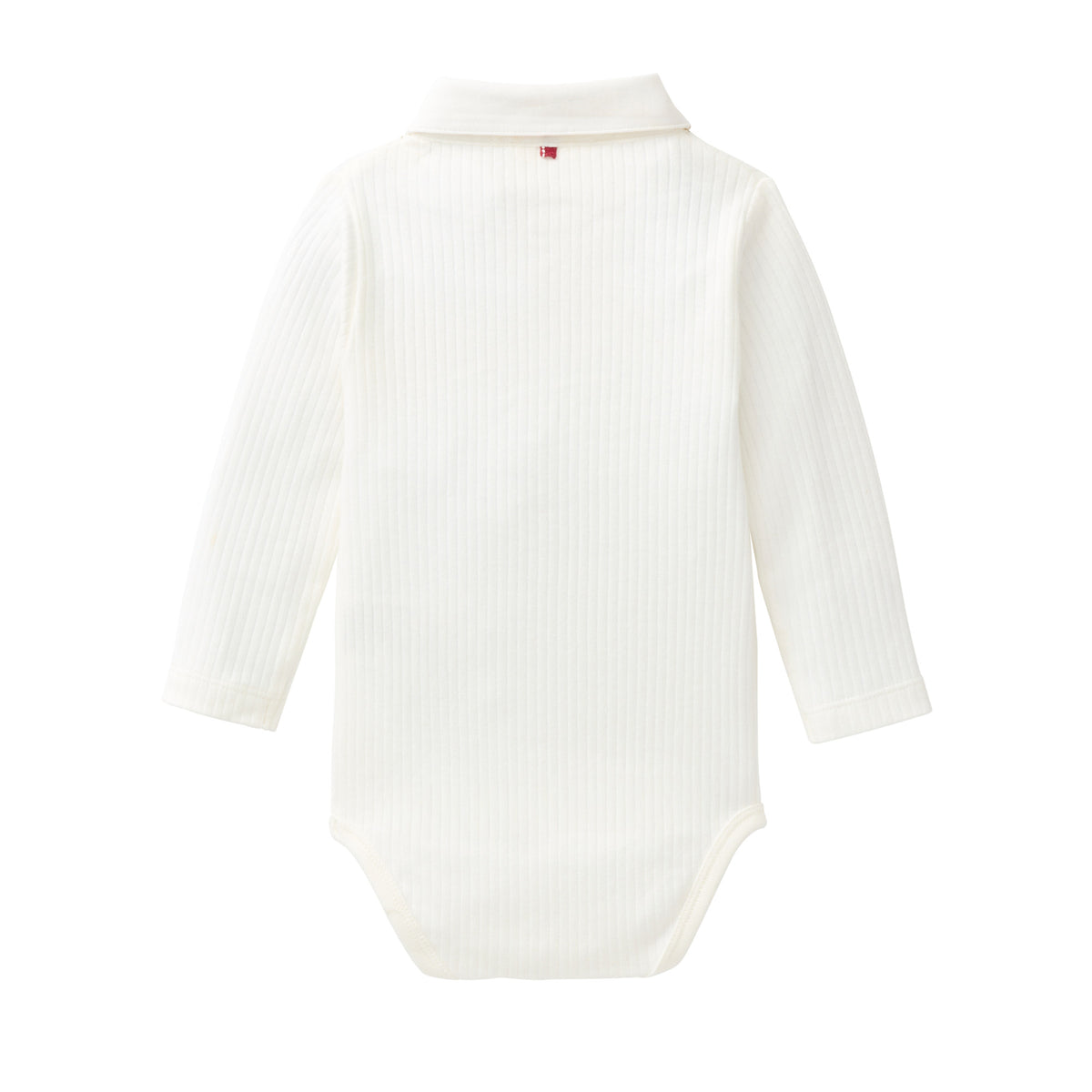 People Wear Organic Langarm Body mit Kragen in weiß aus Bio-Baumwolle GOTS