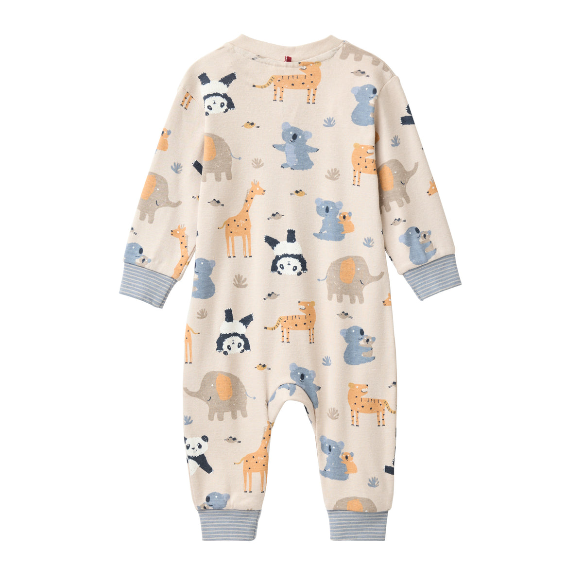 People Wear Organic Strampler in sand mit Zootier Motiv GOTS
