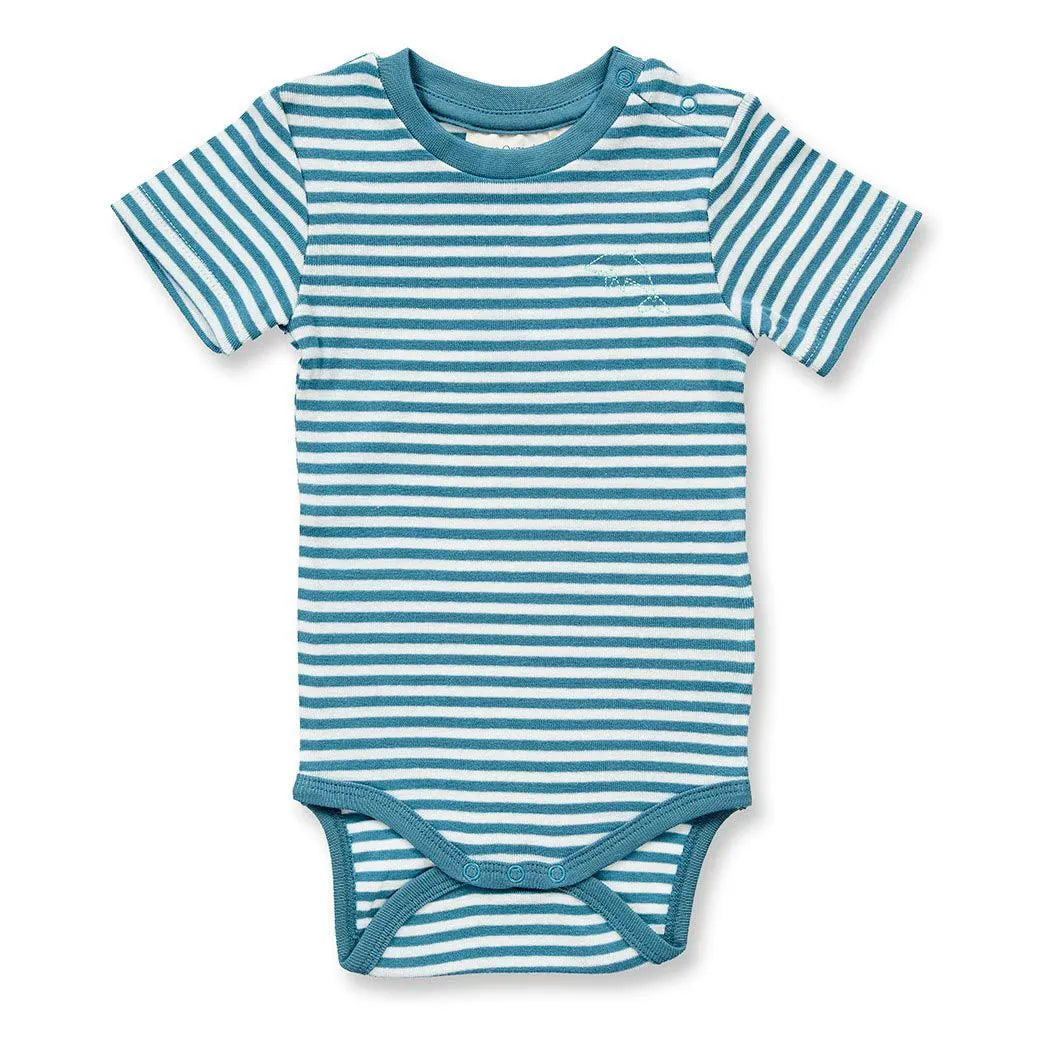 Sense Organics Baby Body blau-weiß geringelt, Modell VARIN GOTS