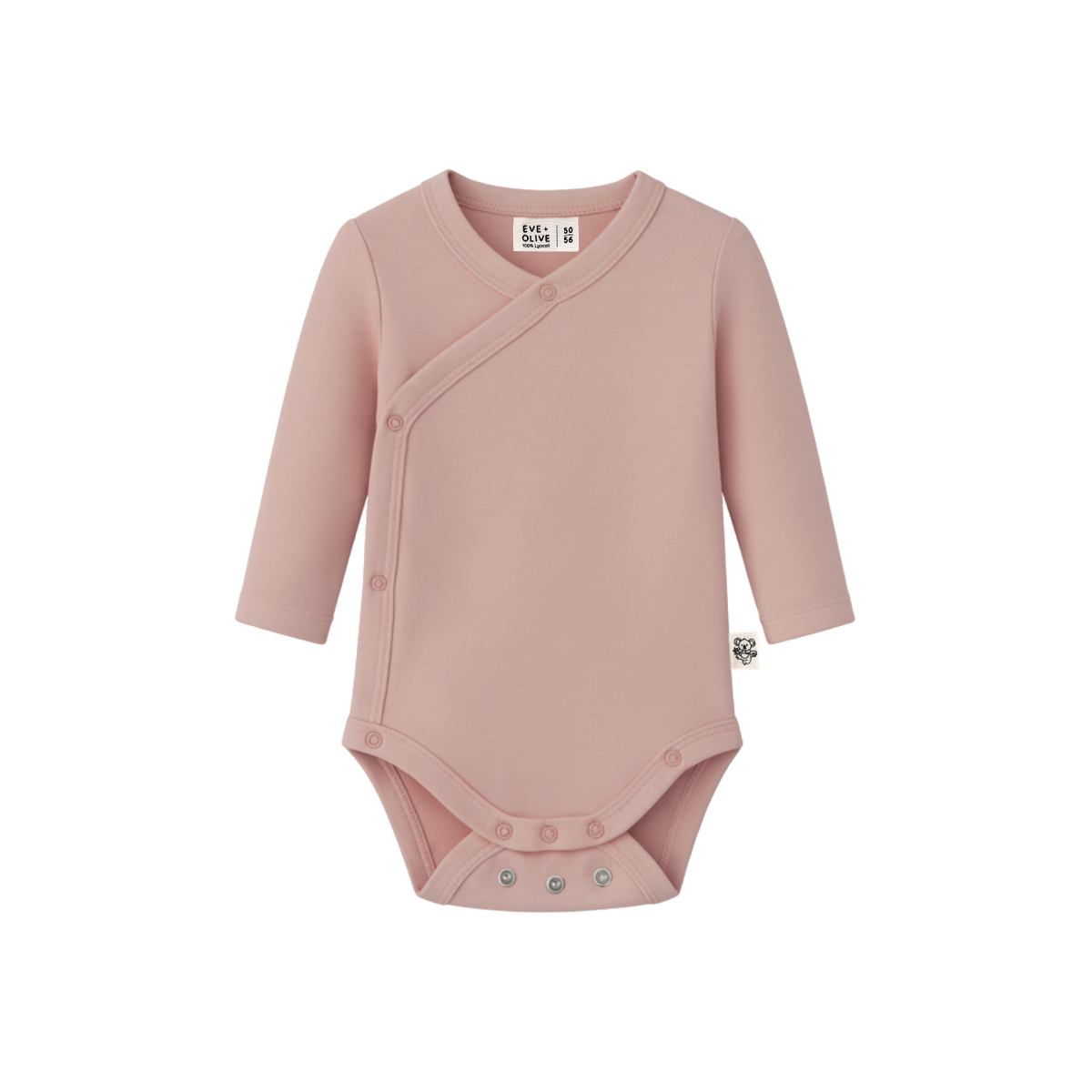 Eve + Olive Wickelbody Langarm aus 100% Lyocell in Sweet Rose