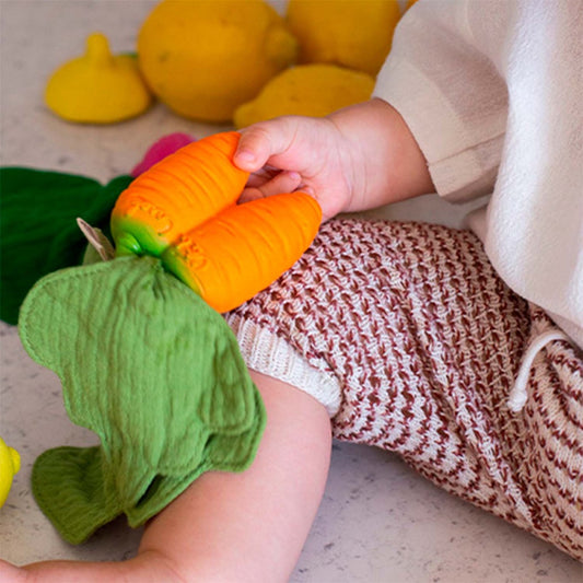 Oli & Carol Beißspielzeug und Schnuffeltuch - Cathy the Carrot Mini Doudou-Teether