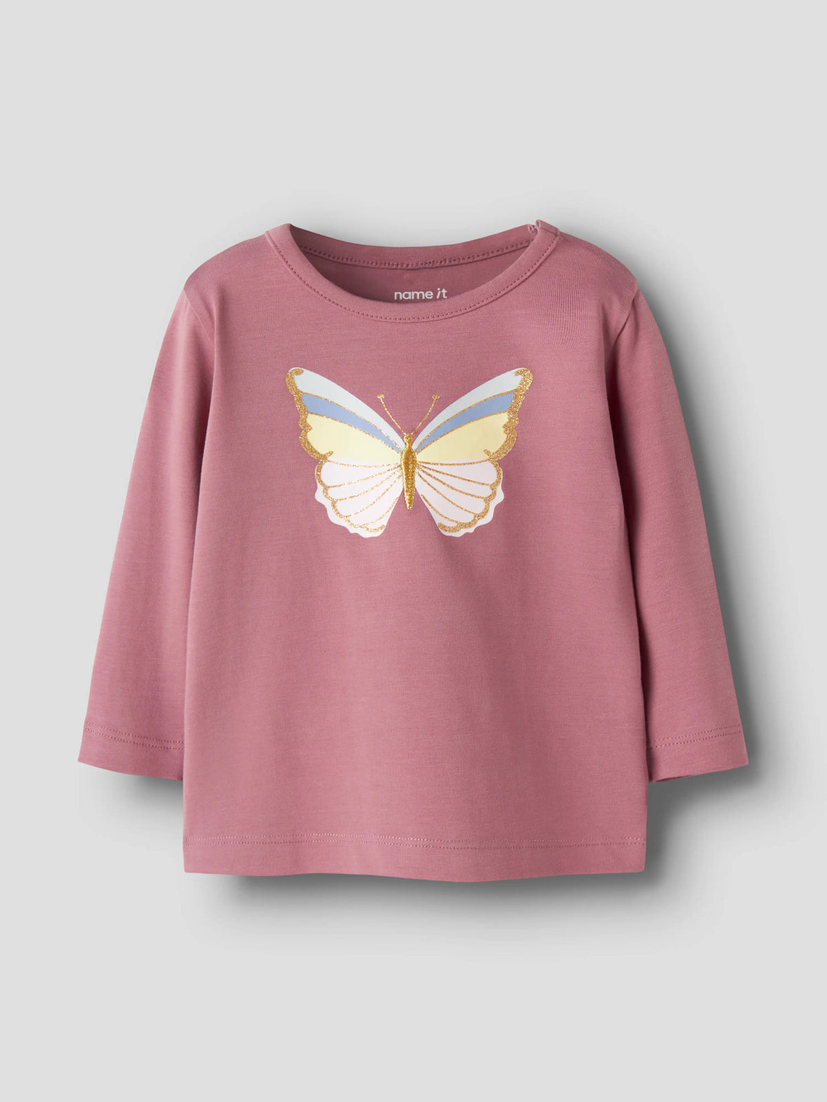 Name it Langarmshirt mit Glitzer-Muschelprint aus Bio-Baumwolle