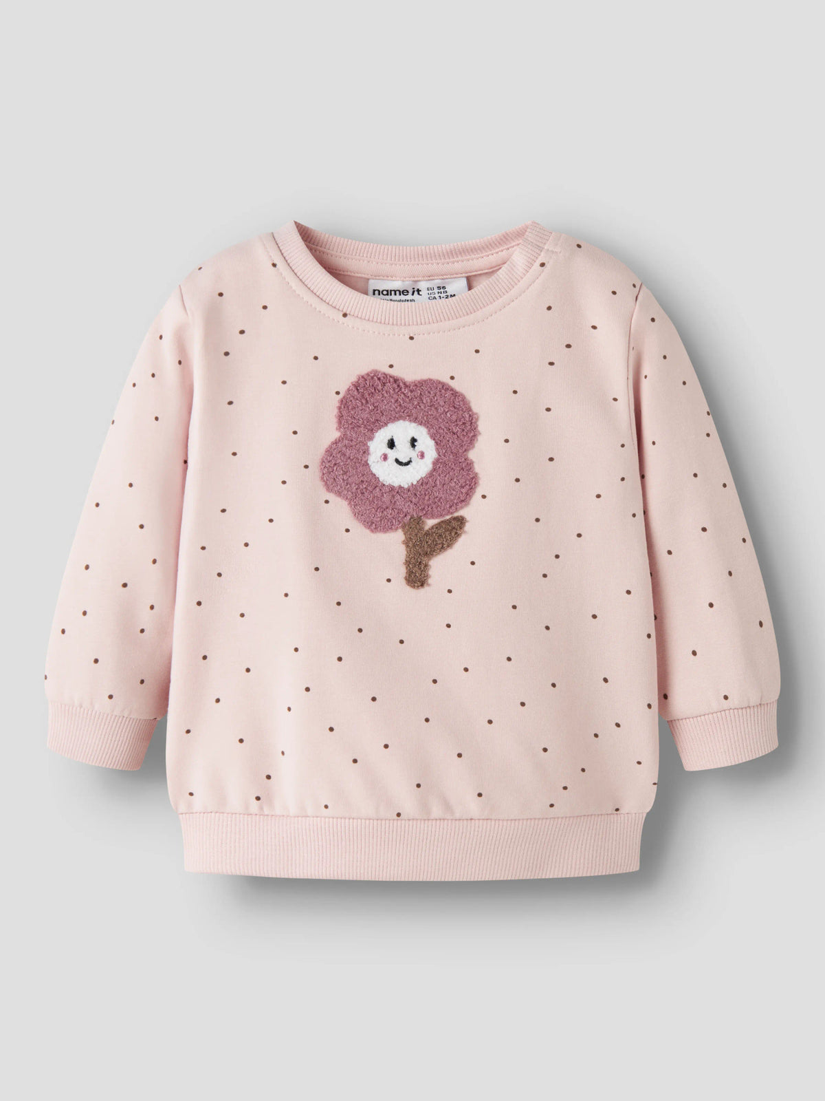 Name it Sweatshirt mit applizierter Blume aus Bio-Baumwolle
