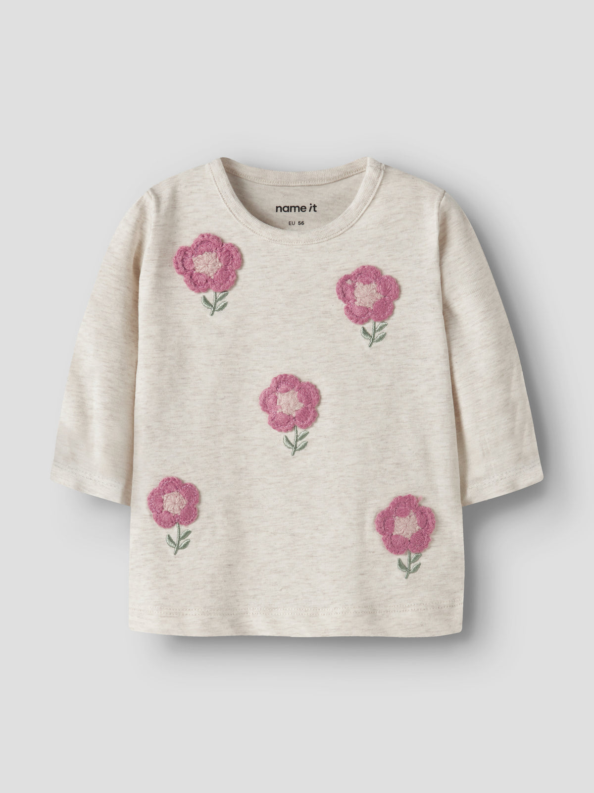 Name it Langarmshirt mit applizierten Blumen aus Bio-Baumwolle
