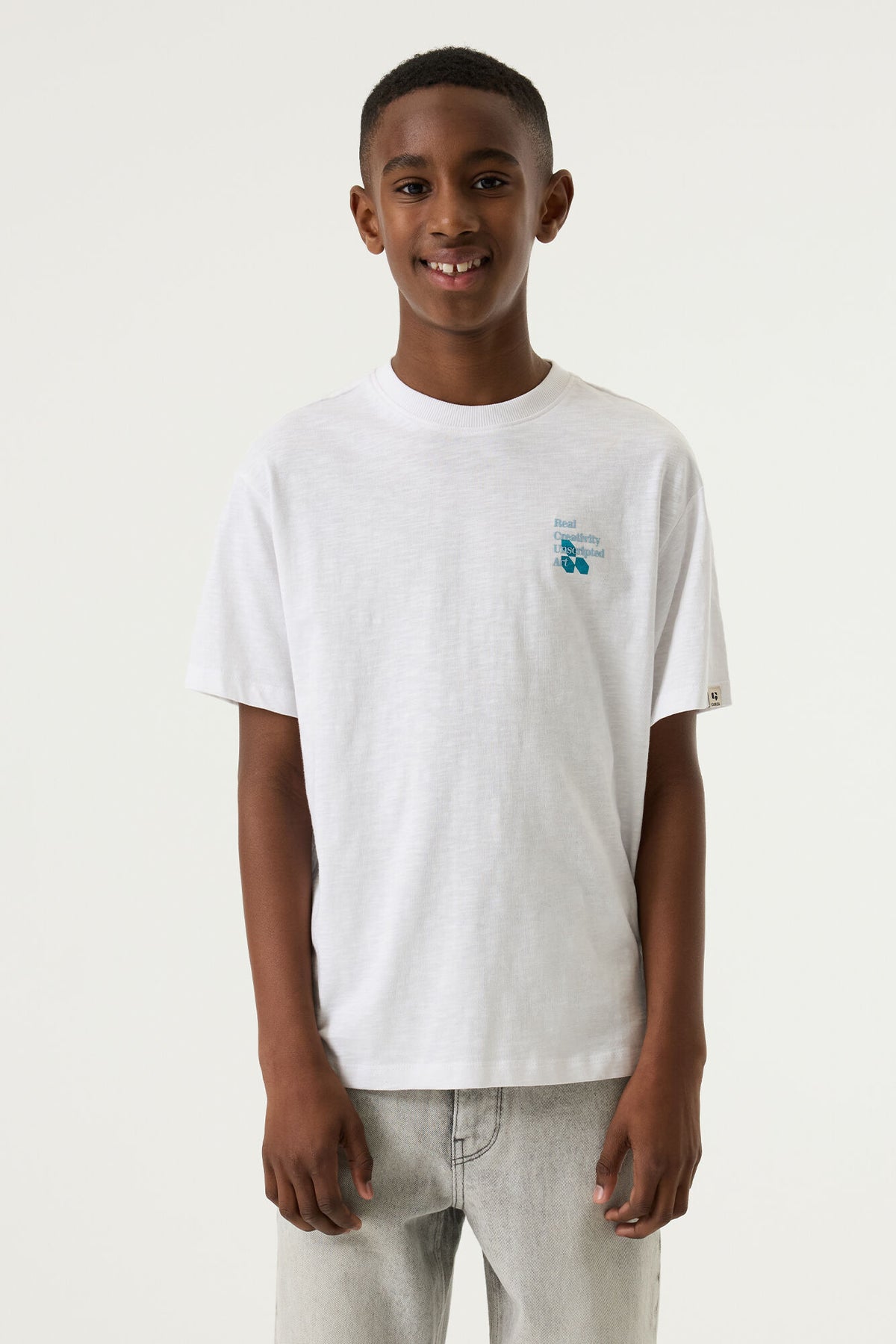 Garcia Weißes T-Shirt mit Rückenprint
