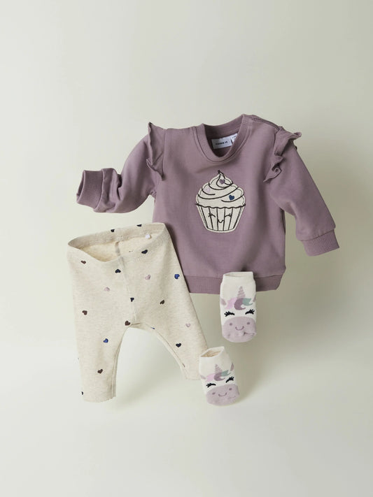 Name it Leggings gerippt mit Herzprint