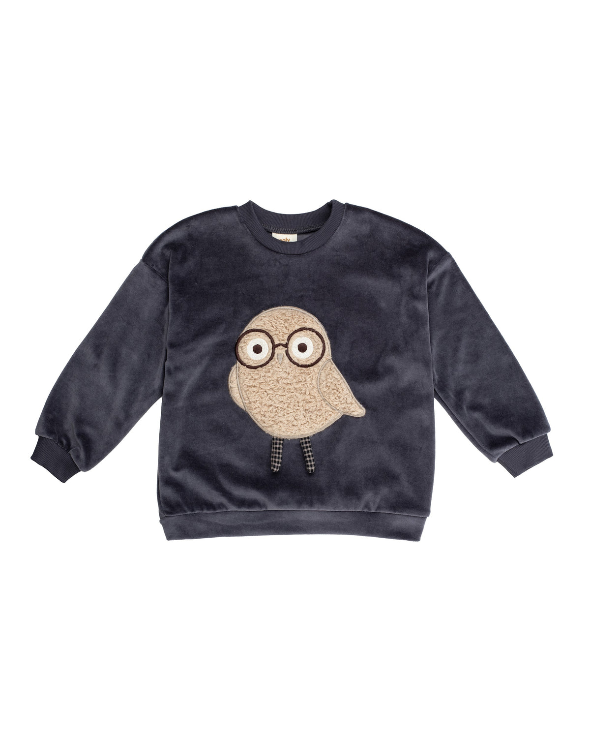 Wooly Organic Nicki Sweatshirt Adult mit applizierter Eule GOTS