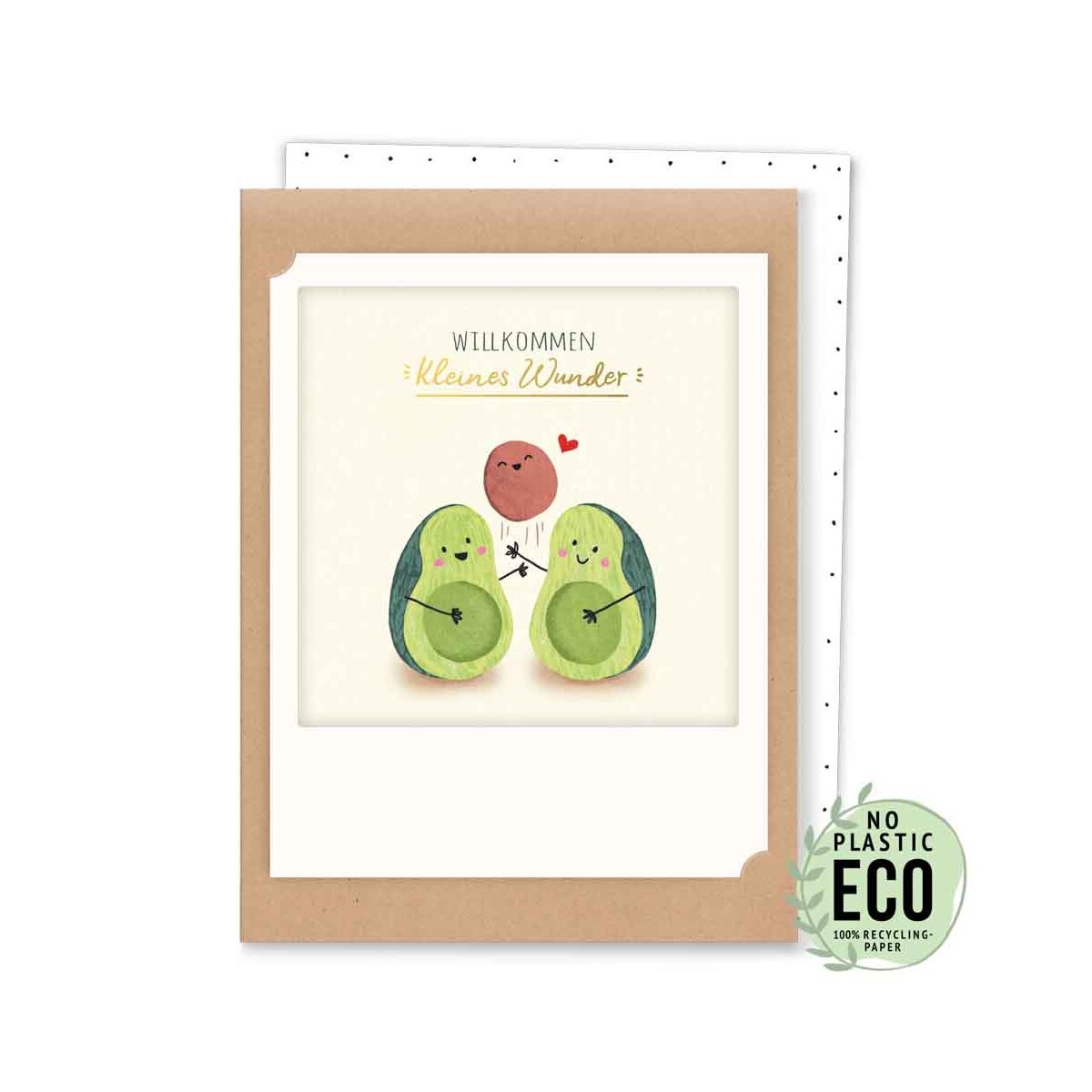 Pickmotion Klappkarte 'Willkommen kleines Wunder Avocado'