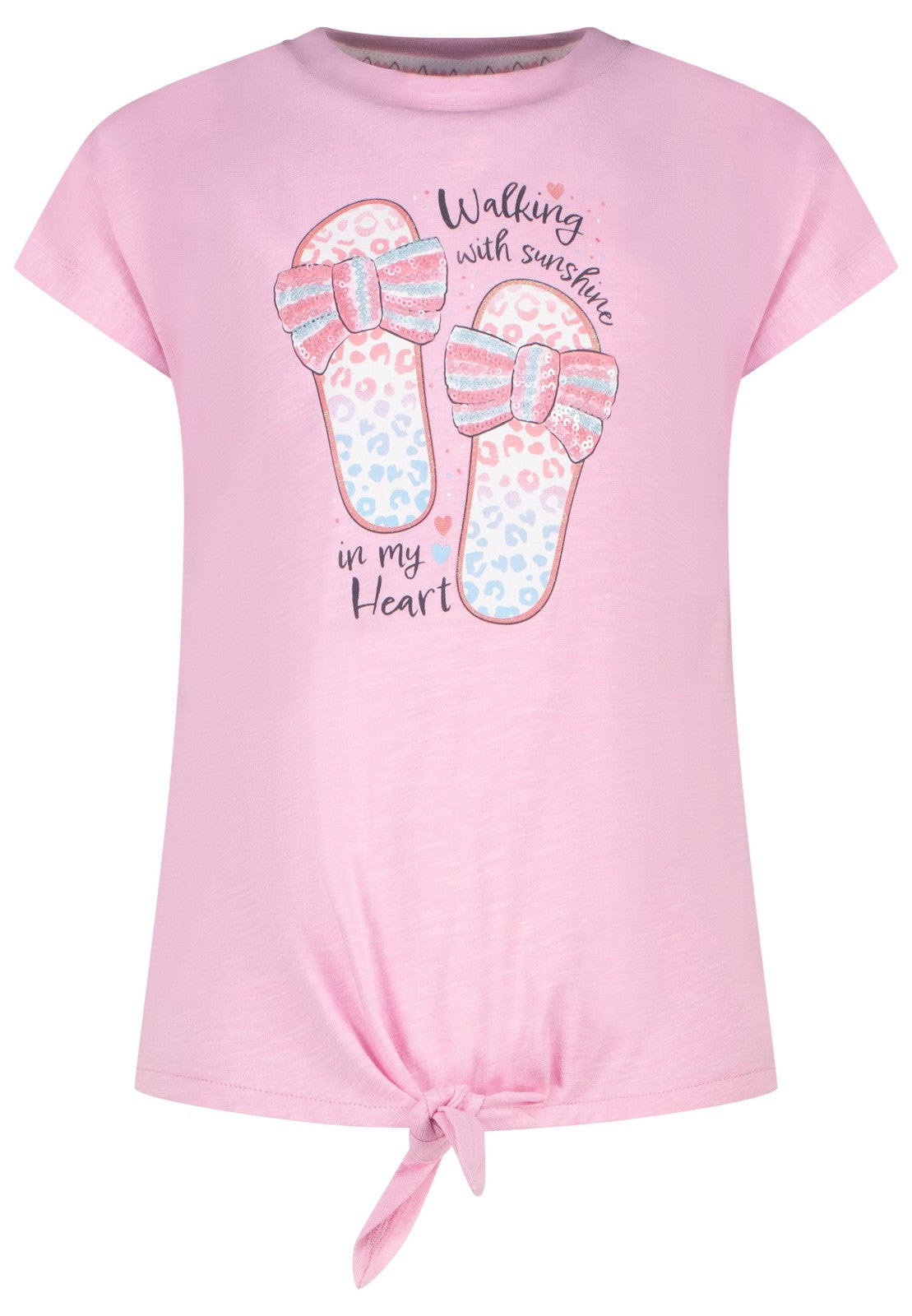 Salt and Pepper T-Shirt mit glitzerndem Sandalenprint
