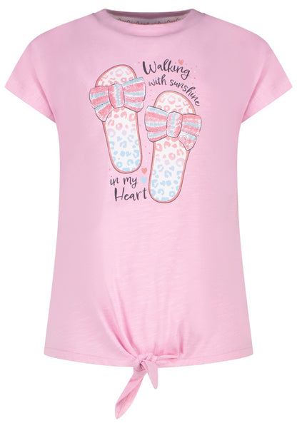 Salt and Pepper T-Shirt mit glitzerndem Sandalenprint