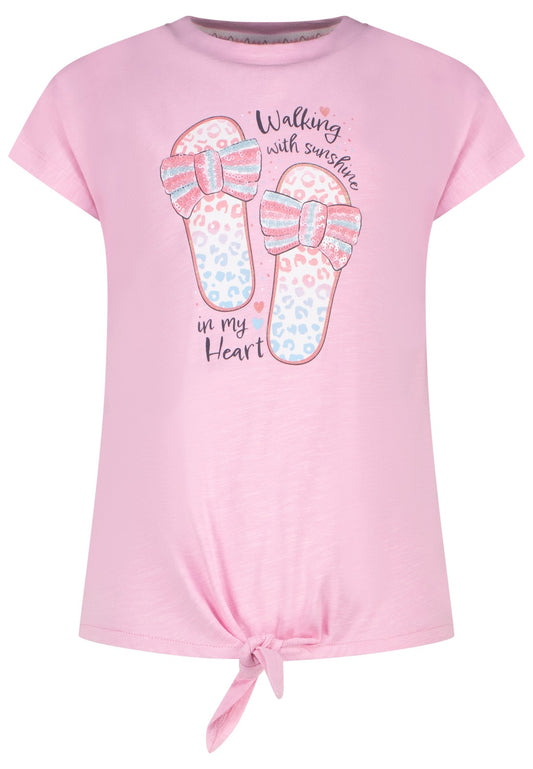 Salt and Pepper T-Shirt mit glitzerndem Sandalenprint