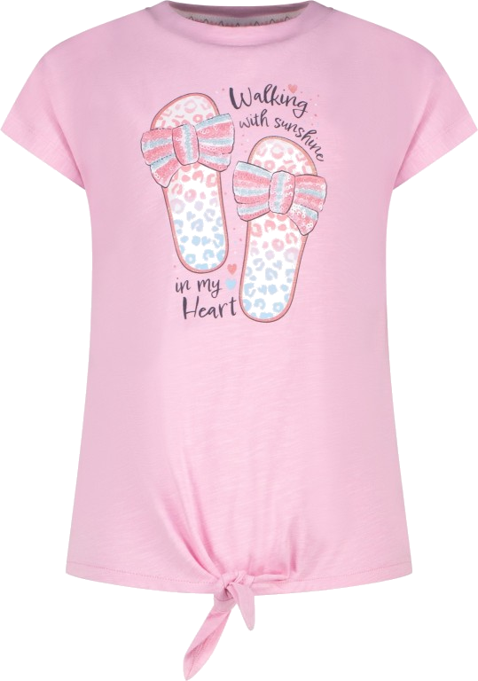 Salt and Pepper T-Shirt mit glitzerndem Sandalenprint