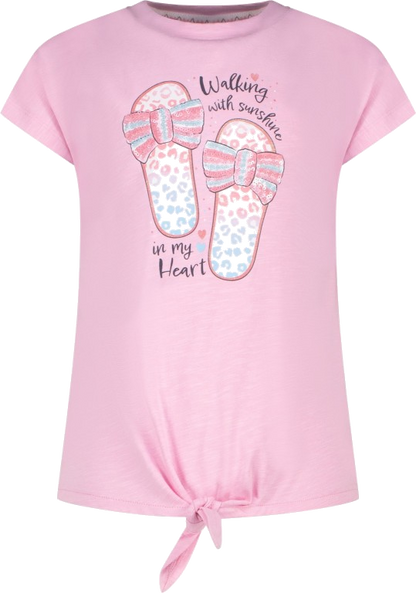 Salt and Pepper T-Shirt mit glitzerndem Sandalenprint
