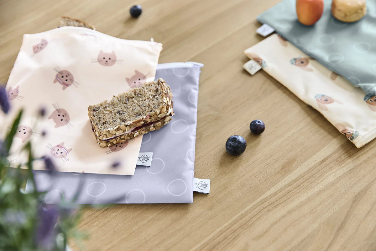 Lässig Frühstücksbeutel (2 Stk) - Snack Bag, Tiny Team, Katze