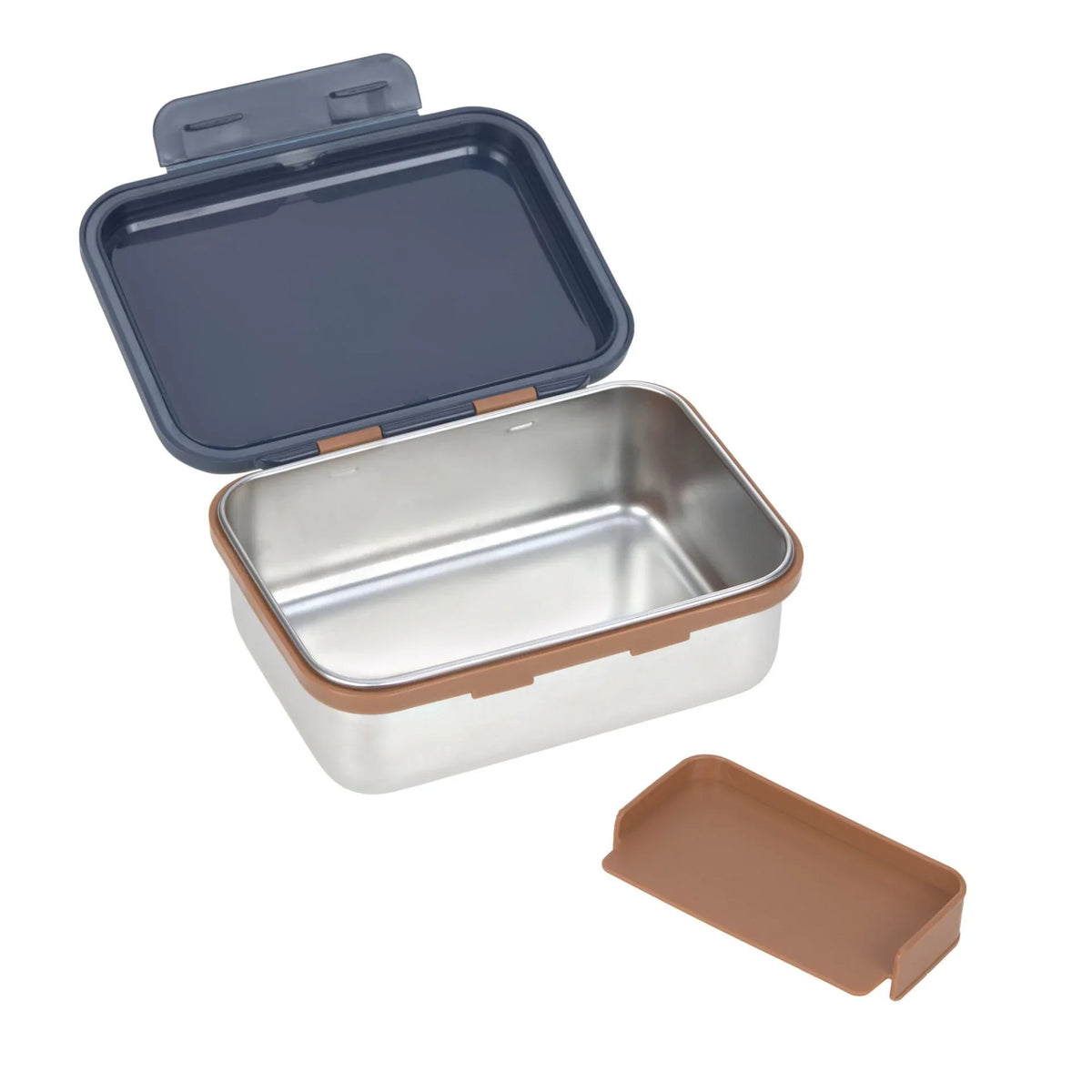 Lässig Brotdose Kinder - Edelstahl Lunchbox, Little Gang Blau Smile