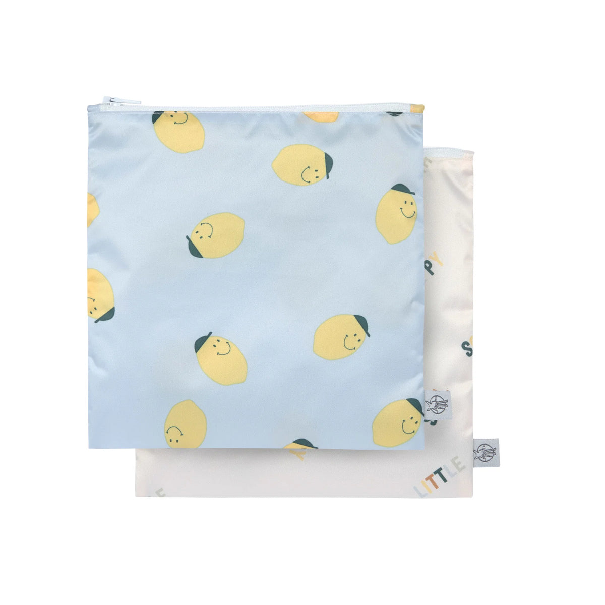 Lässig Frühstücksbeutel (2 Stk) - Snack Bag, Happy Fruits, Zitrone