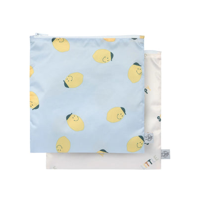 Lässig Frühstücksbeutel (2 Stk) - Snack Bag, Happy Fruits, Zitrone