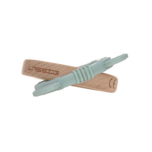 Greifling - Teether 2-in-1 Wood Silicone, Little Chums Dog von Lässig