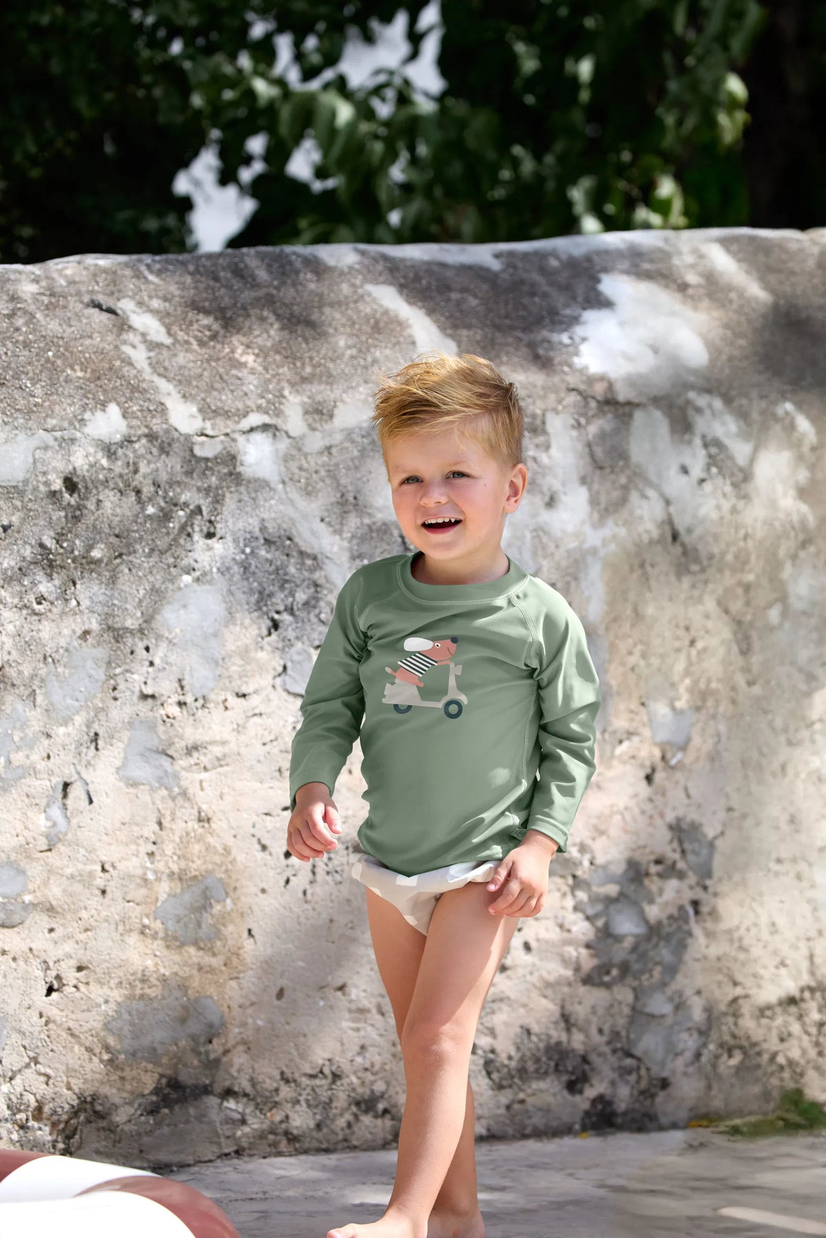 Lässig UV Shirt Kinder Langarm - Hund, Grün