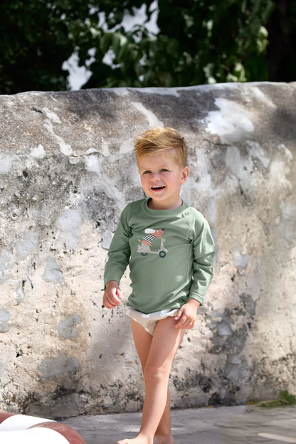 Lässig UV Shirt Kinder Langarm - Hund, Grün