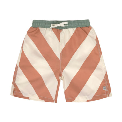 Lässig UV Badehose Kinder - Streifen, Braun Weiß
