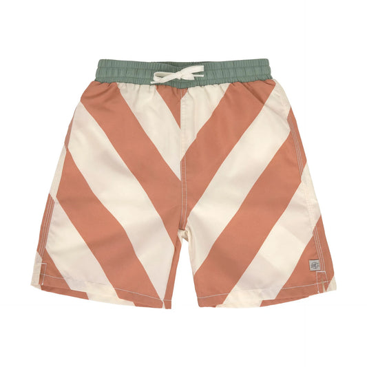 Lässig UV Badehose Kinder - Streifen, Braun Weiß