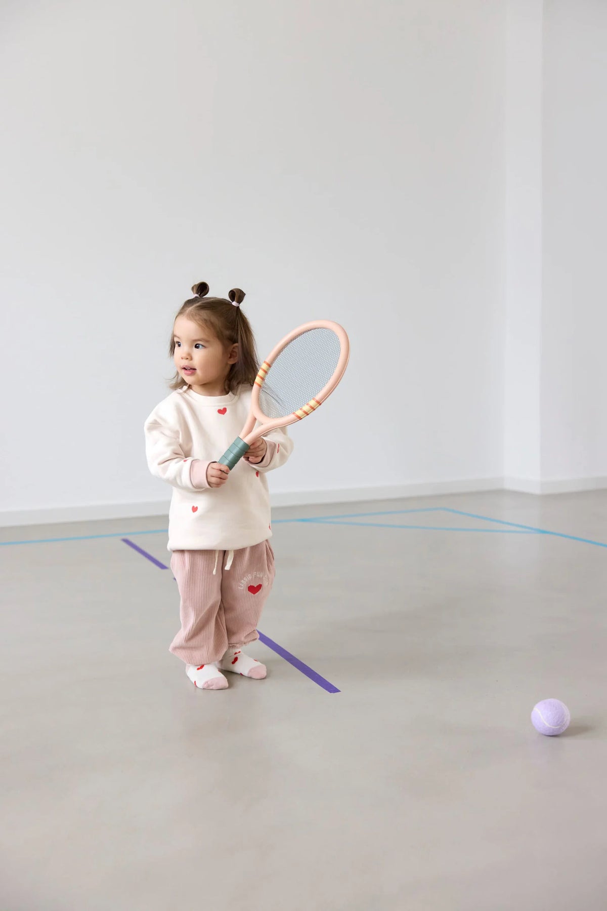 Lässig Kinder Hose Cord - Bio Baumwolle, Herzen Altrosa GOTS