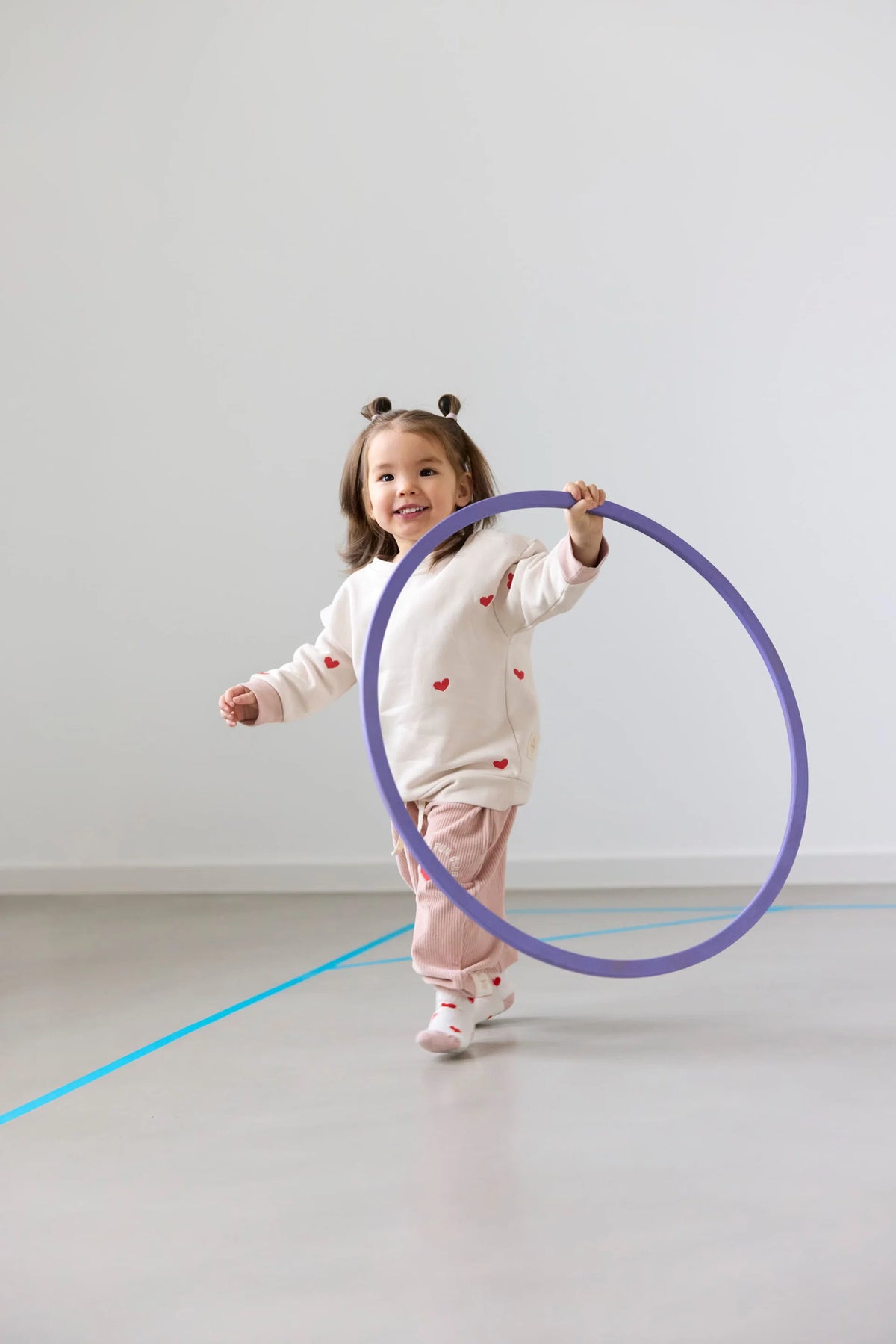 Lässig Kinder Hose Cord - Bio Baumwolle, Herzen Altrosa GOTS