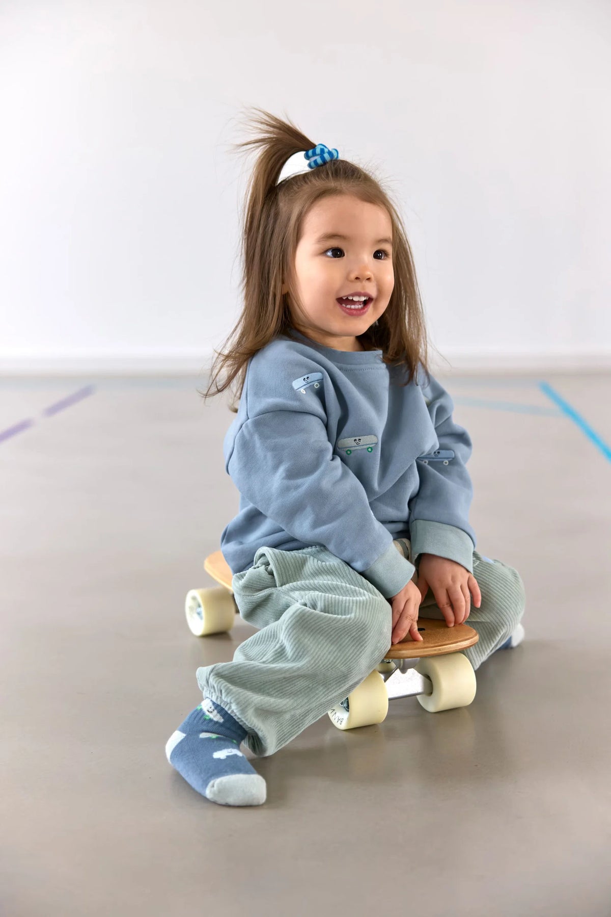 Lässig Kinder Hose Cord - Bio Baumwolle, Skateboard Granit Grün GOTS