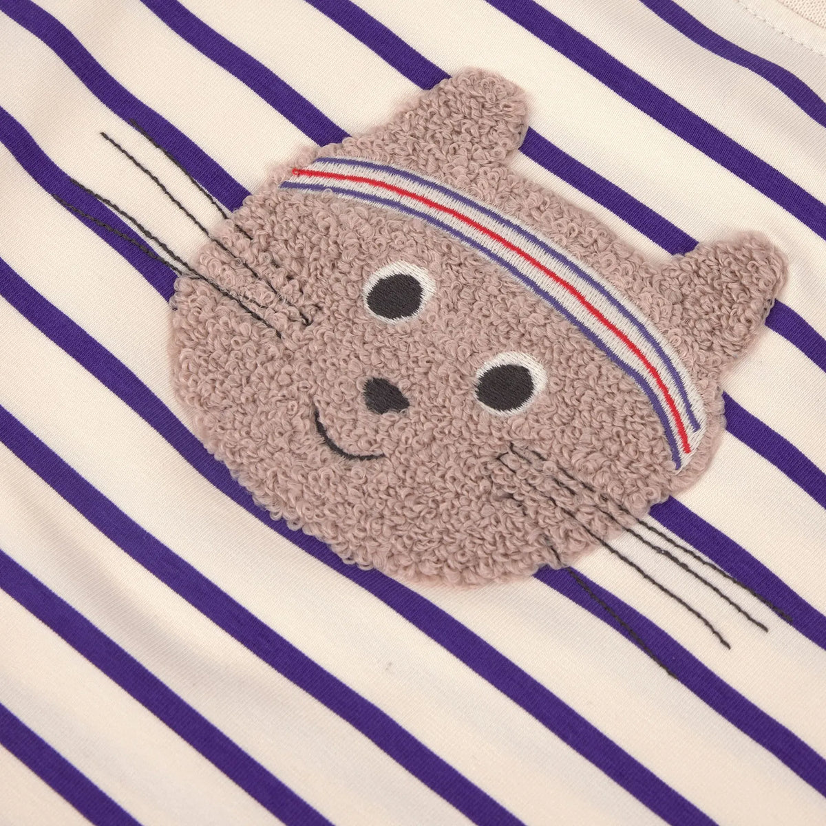 Lässig Kinder T-Shirt - Bio Baumwolle, Katze Gestreift GOTS
