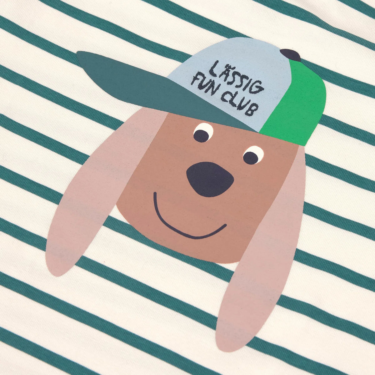 Lässig Kinder T-Shirt - Bio Baumwolle, Hund Gestreift GOTS