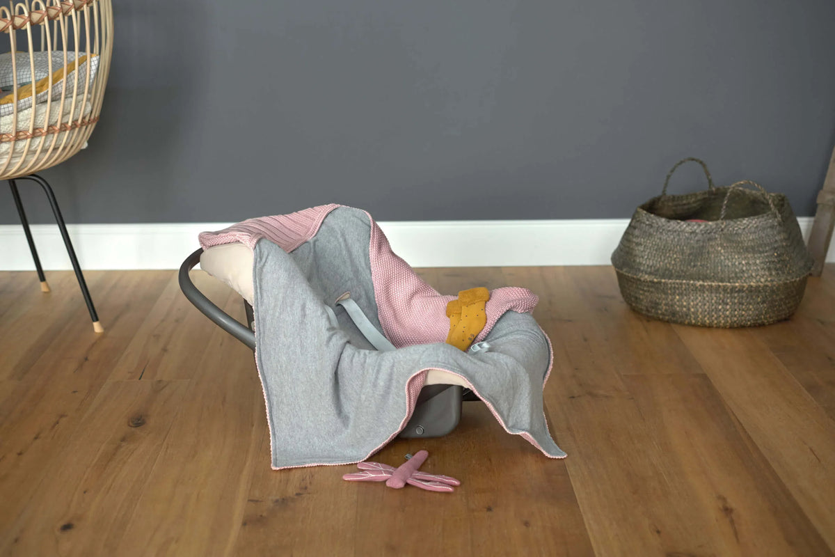 Lässig Einschlagdecke - Auto Kindersitz, Dusky Pink
