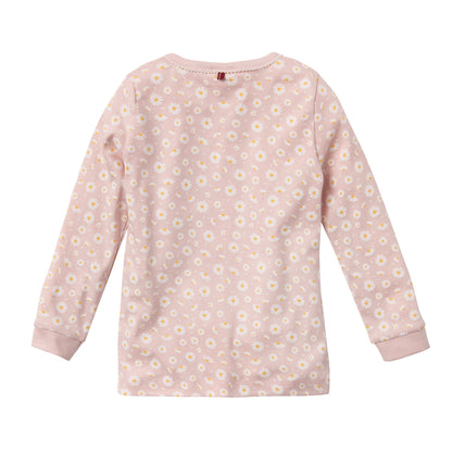 People Wear Organic Pyjama in rosa mit Motiv "Gänseblümchen" GOTS