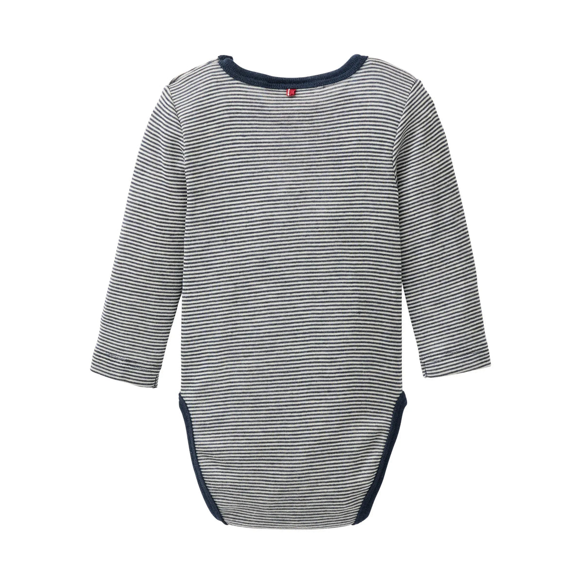 People Wear Organic Body Langarm aus Wolle und Seide dunkelblau geringelt