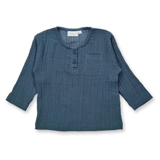 Sense Organics  Langarmshirt in blaugrau für Babys GOTS