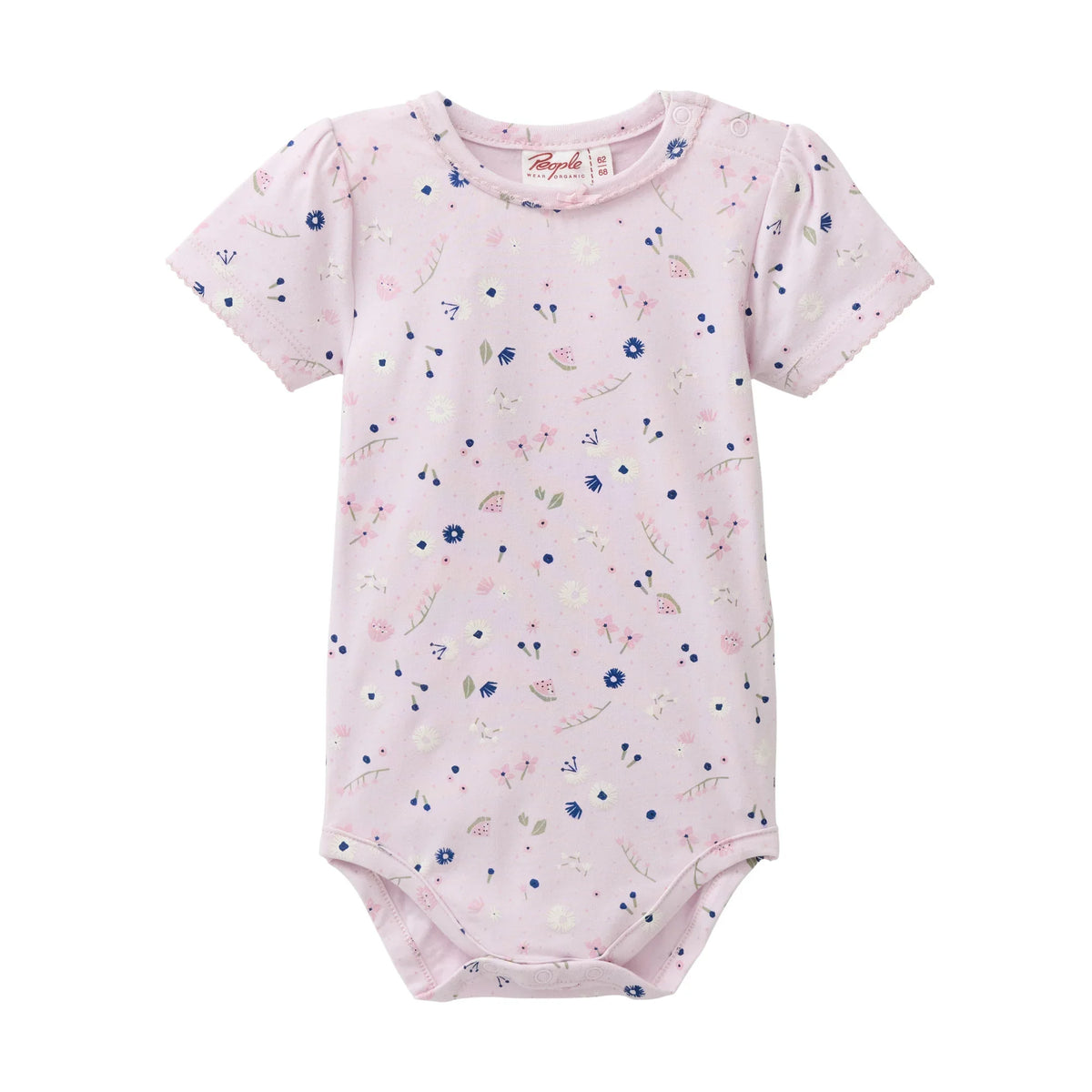 People Wear Organic Body Kurzarm mit Sommerblumenprint GOTS