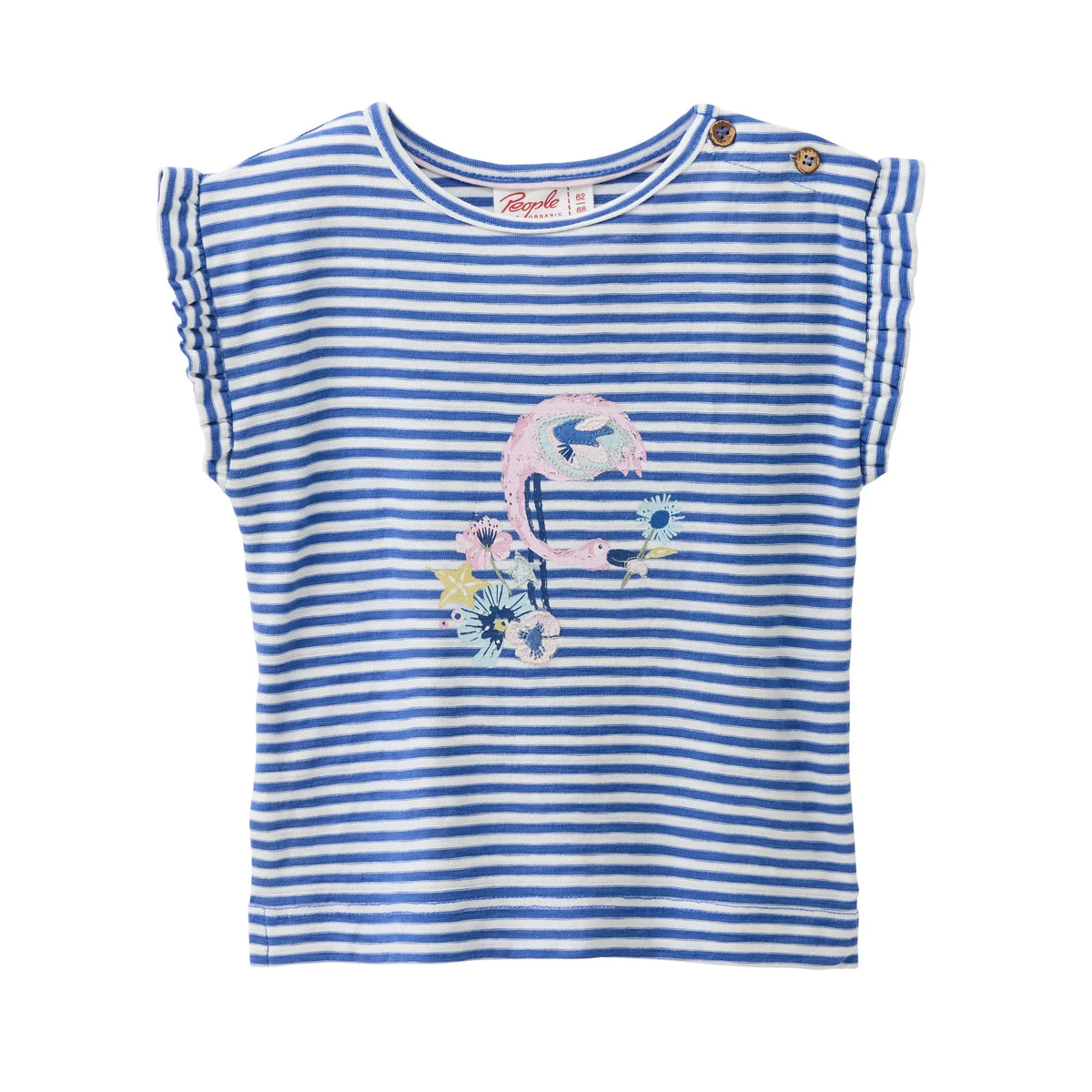 People Wear Organic T-Shirt mit Flamingoapplikation GOTS
