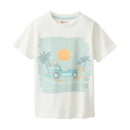 People Wear Organic Schlafanzug kurz mit Strandprint GOTS