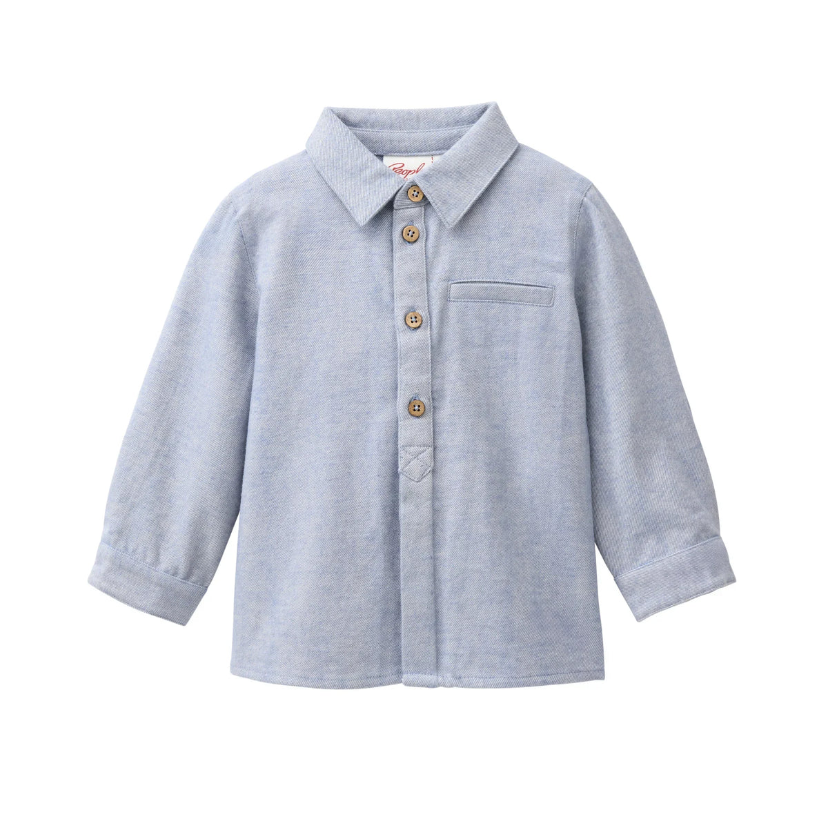 People Wear Organic Flanell Hemd in blaugrau mélange aus Bio-Baumwolle GOTS