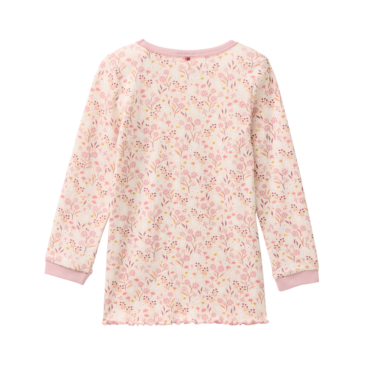 People Wear Organic Pyjama, rosa bedruckt, "floral" und rosa uni, Bio-Baumwolle GOTS