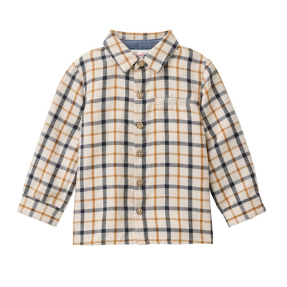 People Wear Organic Flanell Hemd, beige kariert, Bio-Baumwolle GOTS