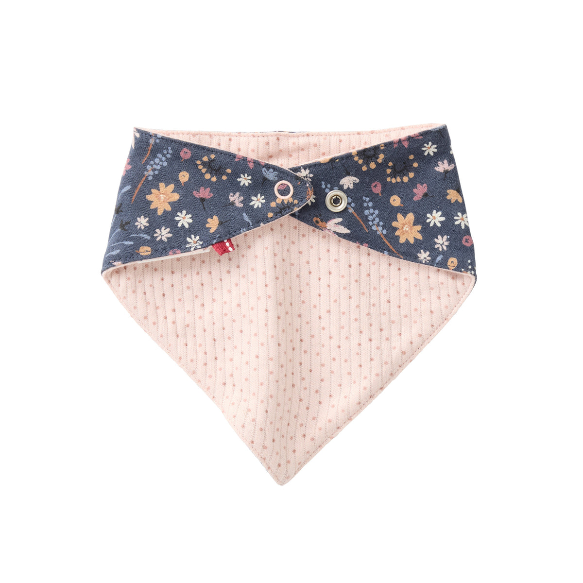 People Wear Organic Dreieckstuch zum Wenden  mit Print 'Mille Fleur'   und kleinen Pünktchen GOTS