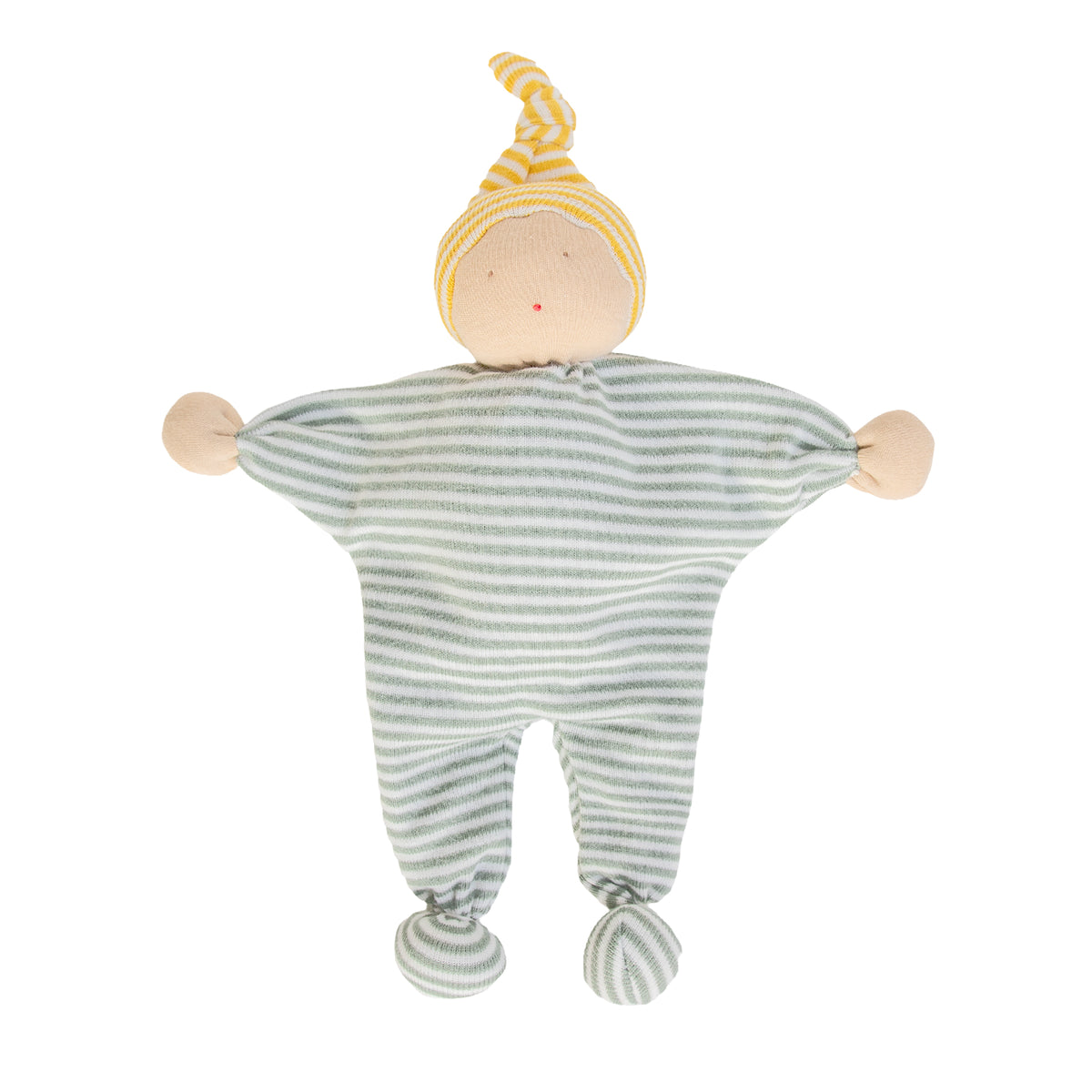 People Wear Organic Schmusepuppe Manderl grün gestreift GOTS