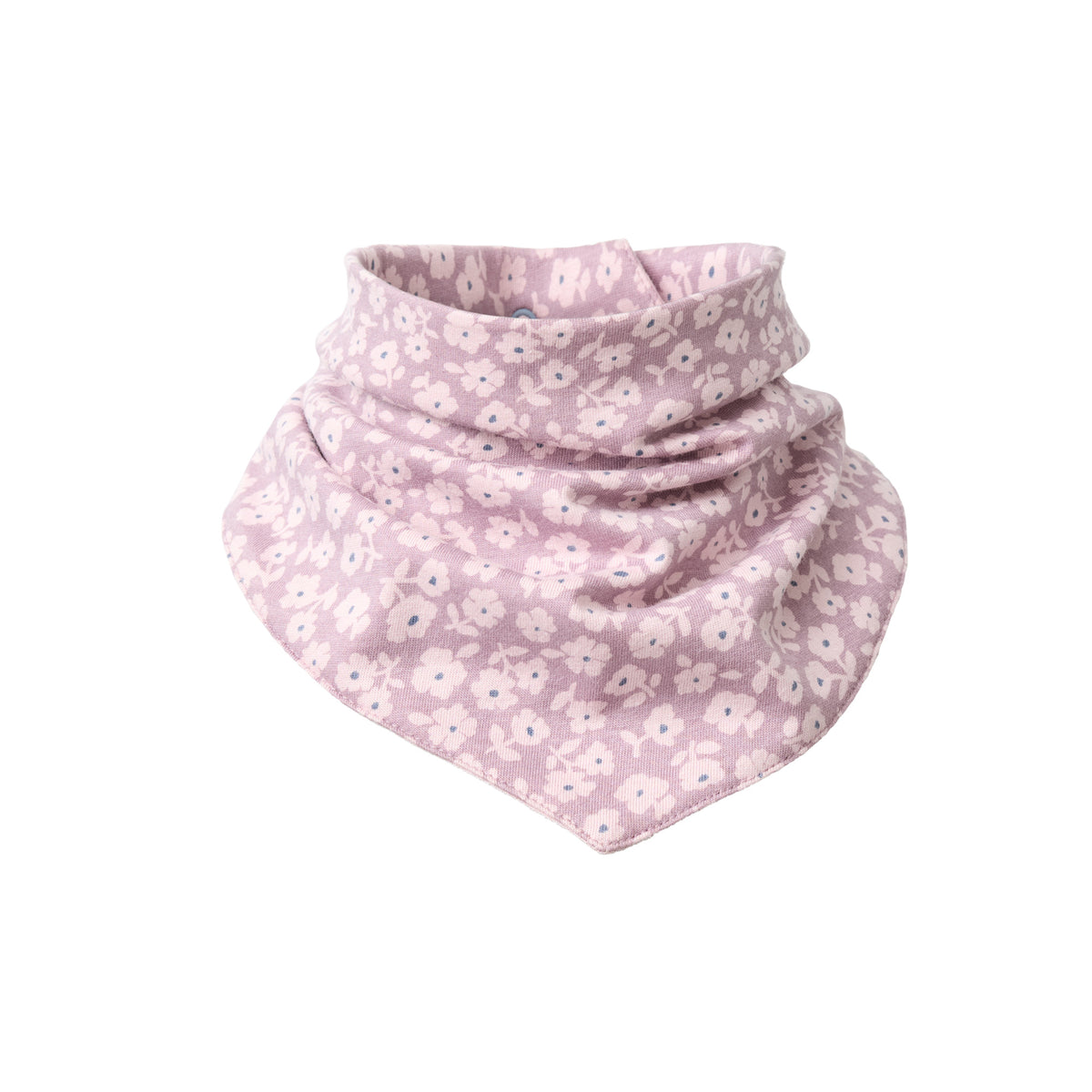 People Wear Organic Halstuch in dunkelmalve bedruckt mit kleinem Veilchen Motiv