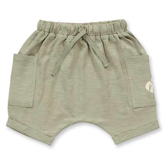 Sense organics Babyshorts mit Blätter-Druck, Modell MAGESH, GOTS